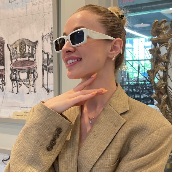 NEW PRADA PR27ZS WHITE UNISEX SUNGLASSES PR 27ZS 17K08Z NEW COLLECTION SPR 26Z - Picture 4 of 14